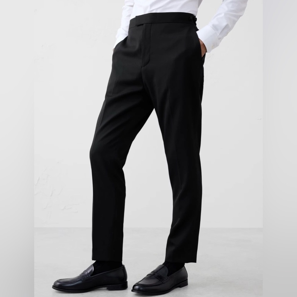 NWT Banana Republic Tailored Fit Tuxedo Black Suit Pant Sz 29 x 30 (#781724)